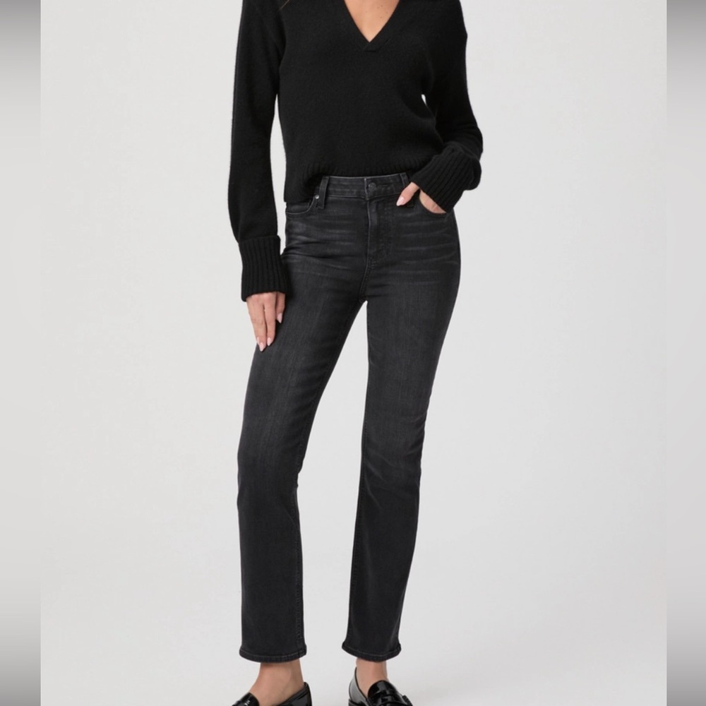 PAIGE Cindy ultra high rise vintage hardware black willow color